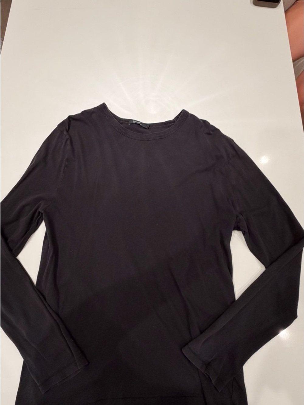 Alexander Wang Black Long-Sleeve Crewneck Shirt